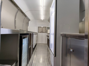 Retro Stainless Steel Food Trailer PSS5021 im US-Retro-Design mit Edelstahl